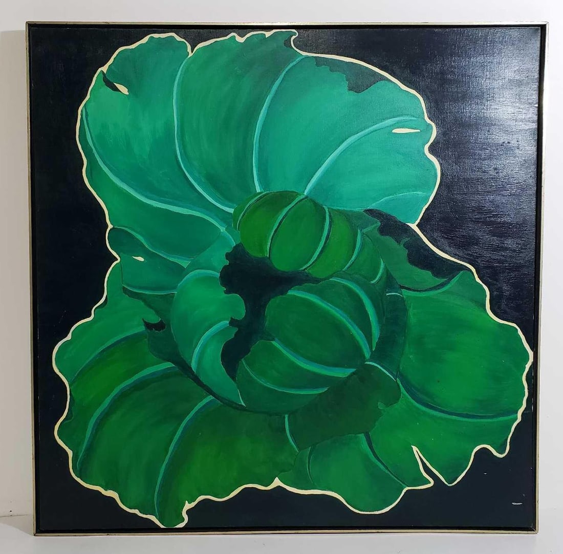 VALUE LOT LARGE-SCALE ABSTRACT STILL LIFE PAINTING OF A CABBAGE BY ANNIE LIBBY (1 of 8)