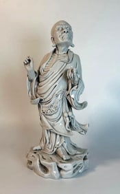 BLANC DE CHINE PORCELAIN FIGURE OF BUDDHIST ARHAT OR LUOHAN