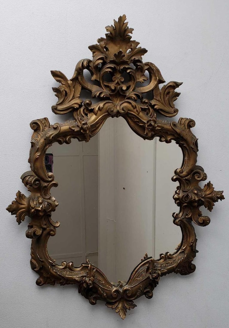 EXCEPTIONAL ANTIQUE ORNATE GILTWOOD VENETIAN STYLE ROCOCO MIRROR (1 of 17)