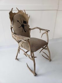 VINTAGE ARTHUR COURT CAST ALUMINUM ANTLER CHAIR