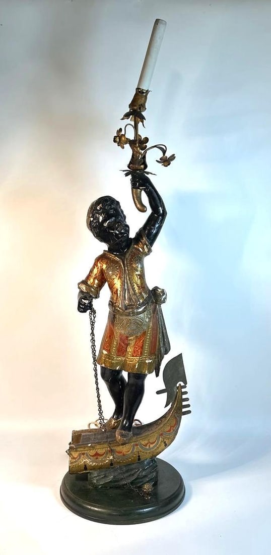 ANTIQUE VENETIAN BLACKAMOOR CANDELABRA (1 of 9)