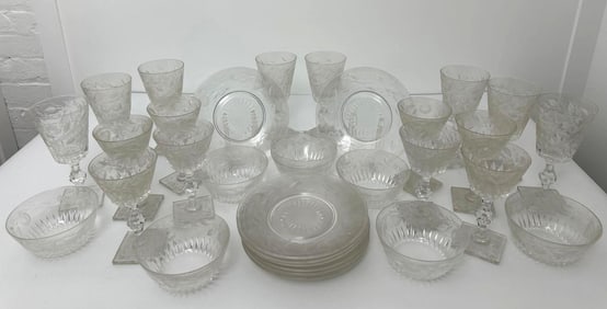 SET OF CRYSTAL GLASSWARE, PREDOMINANTLY HAWKES