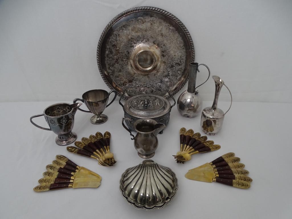 COLLECTION OF STERLING SILVER AND SILVERPLATE (1 of 19)