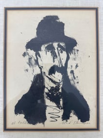 MADELEINE FLASCHNER SIGNED ARTIST PROOF LITHOGRAPH: PORTRAIT OF A MAN