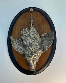 ANTIQUE MOUNTED PHEASANT GAME SCULPTURE