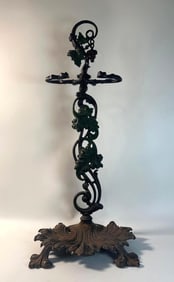 ANTIQUE CAST IRON PAINTED UMBRELLA STAND
