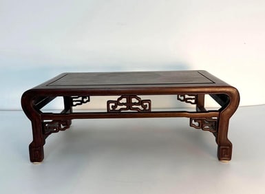 IMPRESSIVE CARVED ROSEWOOD ASIAN STAND