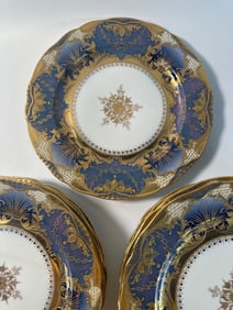 TWELVE IMPRESSIVE DRESDEN PORCELAIN DINNER PLATES