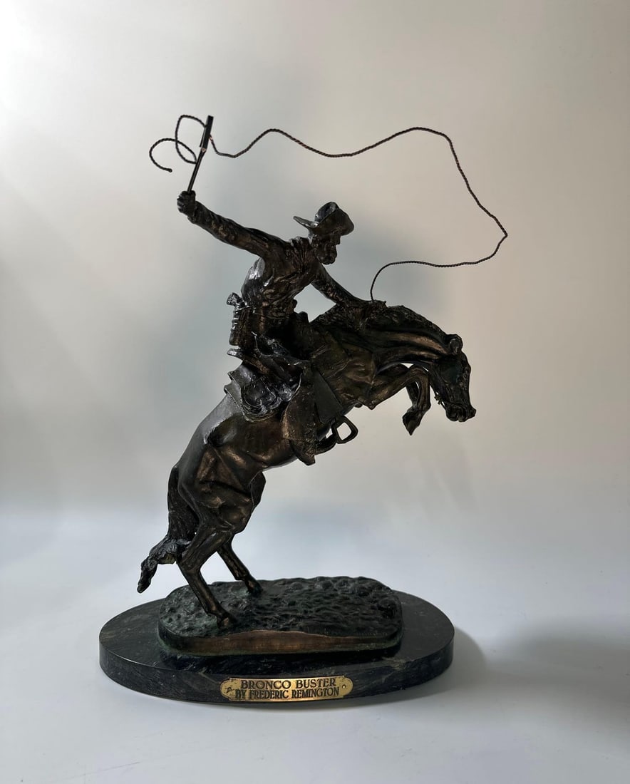 BRONZE "BRONCO BUSTER" SCULPTURE AFTER FREDERIC REMINGTON (1 of 20)