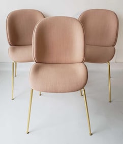 SET OF THREE GUBI "BEETLE" CHAIRS IN ROSE