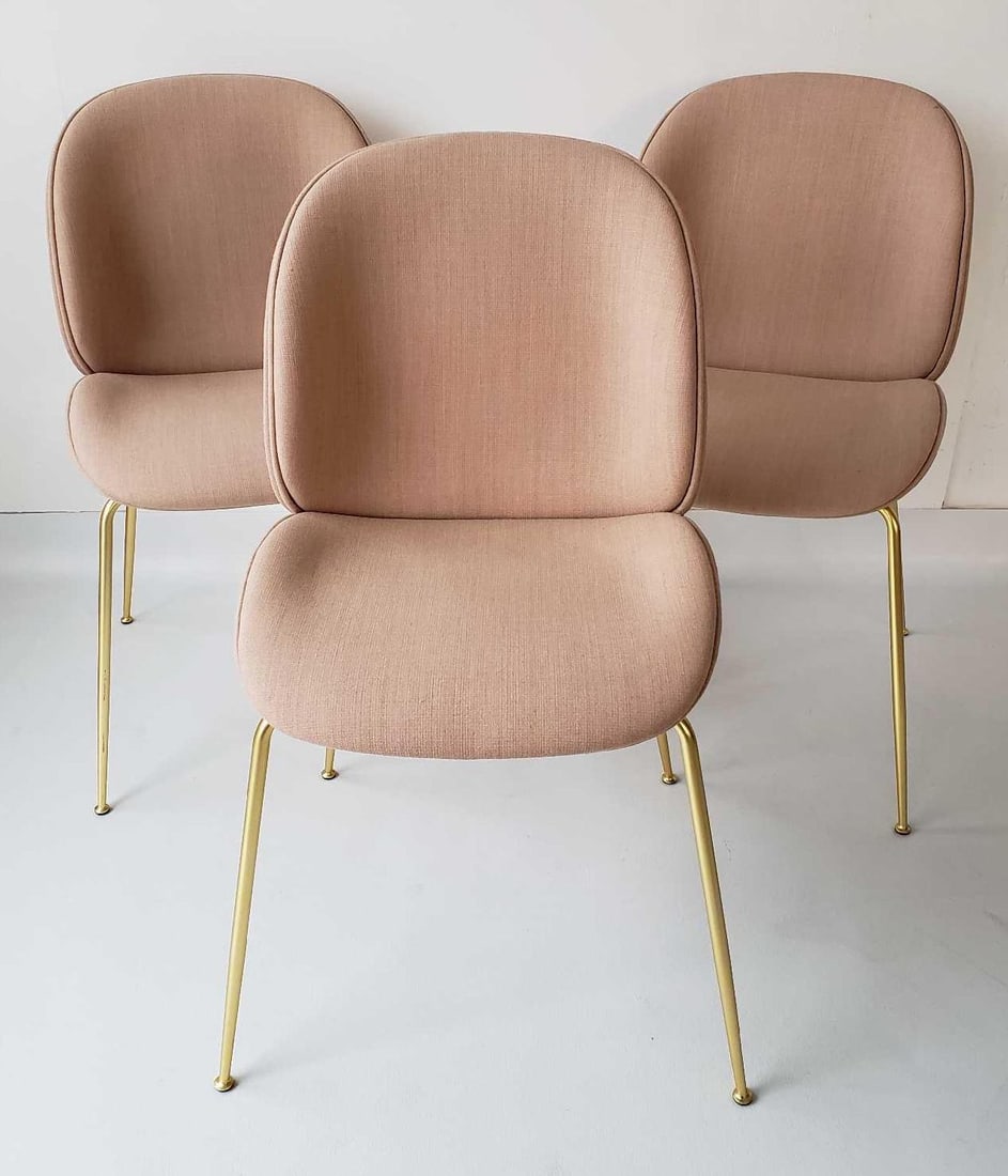 SET OF THREE GUBI "BEETLE" CHAIRS IN ROSE (1 of 6)
