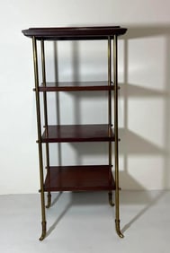 VINTAGE ETAGERE IN BRASS AND MAHOGANY
