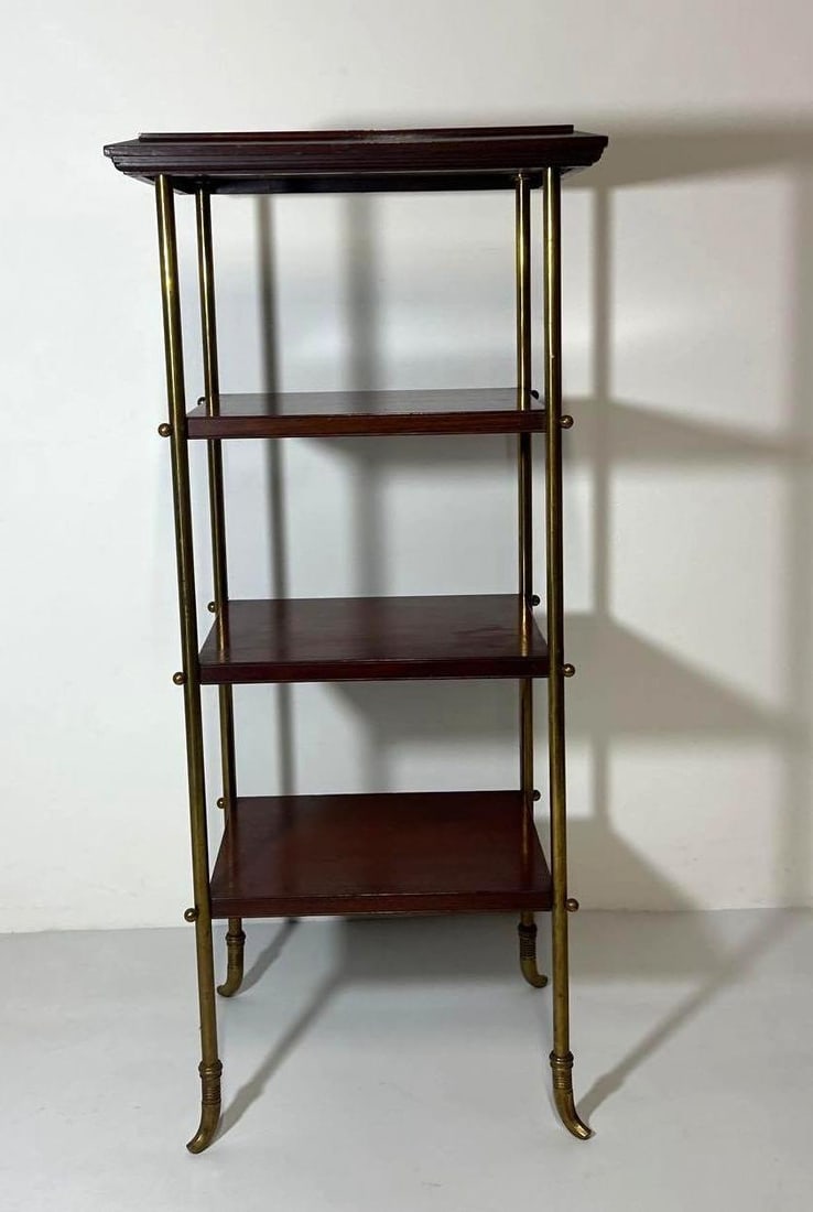 VINTAGE ETAGERE IN BRASS AND MAHOGANY (1 of 8)