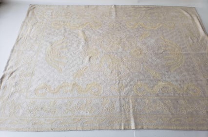 RALPH LAUREN BRAIDED RUG IN WHITE AND CREAM