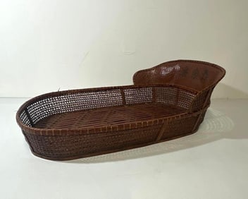 LARGE ANTIQUE CHINESE WICKER BASKET