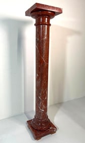 ROUGE ALICANTE MARBLE PEDESTAL COLUMN