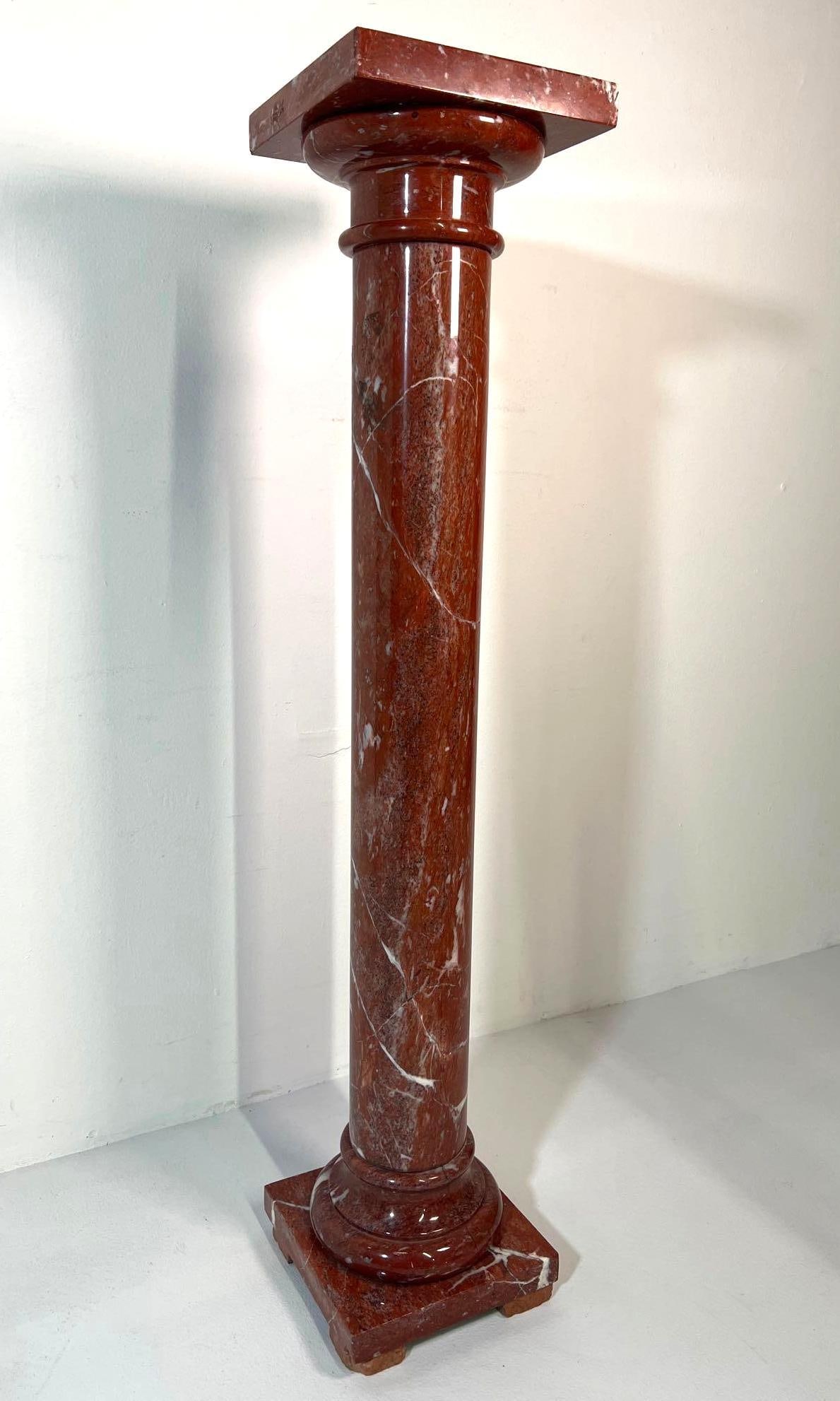 ROUGE ALICANTE MARBLE PEDESTAL COLUMN (1 of 7)
