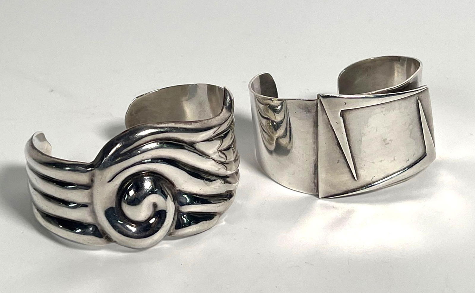 PAIR OF STERLING SILVER BANGLES | BRACELETS (1 of 10)