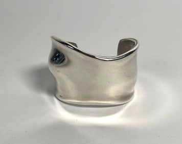 CONTEMPORARY DESIGNER PERETTI STYLE STERLING SILVER BONE CUFF