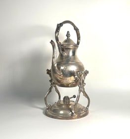 SHEFFIELD SILVER PLATED SAMOVAR | COFFEE POT ON STAND W/ WARMER