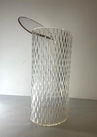 VINTAGE MID-CENTURY HOLLYWOOD REGENCY STYLE ACRYLIC BIN/HAMPER