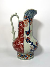 ANTIQUE ENGLISH IMARI PATTERN VICTORIA WARE PORCELAIN PITCHER