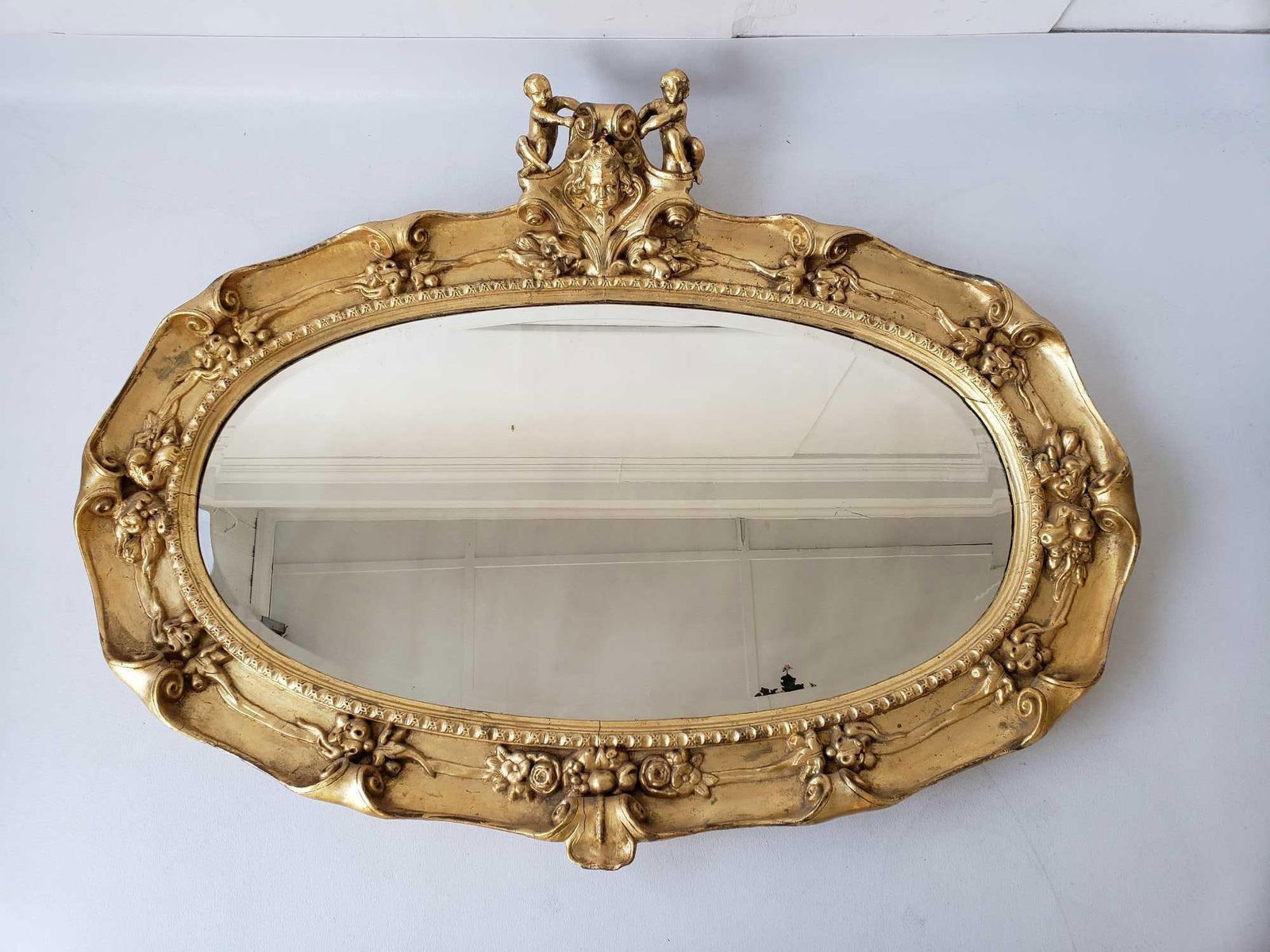 BAROQUE ROCOCO STYLE COMPOSITE AND GILT WOOD BEVELED MIRROR (1 of 12)