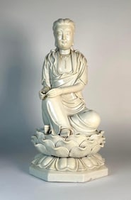 CHINESE BLANC DE  CHINE DEHUA PORCELAIN GUANYIN SCULPTURE