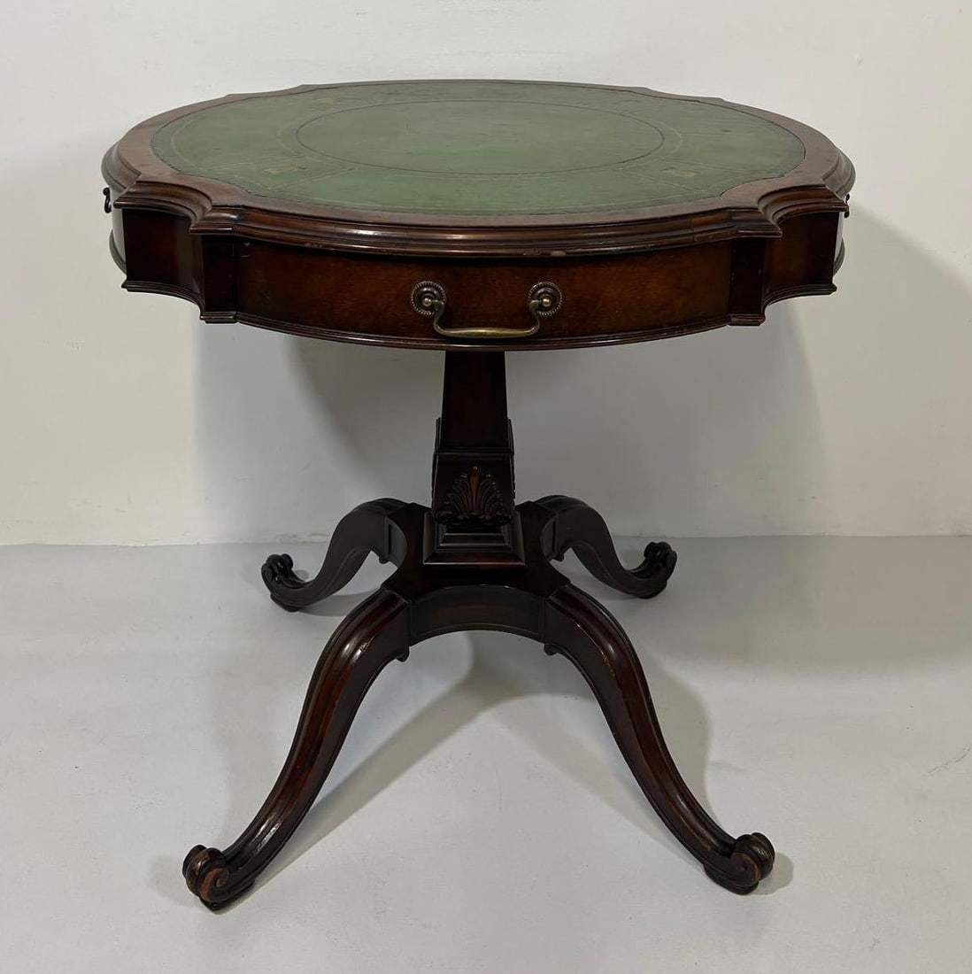 WEIMAN HEIRLOOM MAHOGANY LEATHER TOP DRUM TABLE (1 of 14)