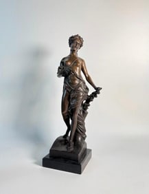 BRONZE STATUE OF FEMALE ALLEGORICAL FIGURE ROMAN GODDESS