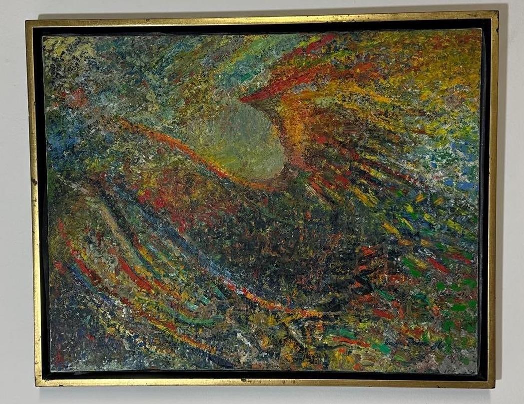 INGE PRICE SIGNED "SKYRIDER" MID-CENTURY ABSTRACT PAINTING (1 of 6)