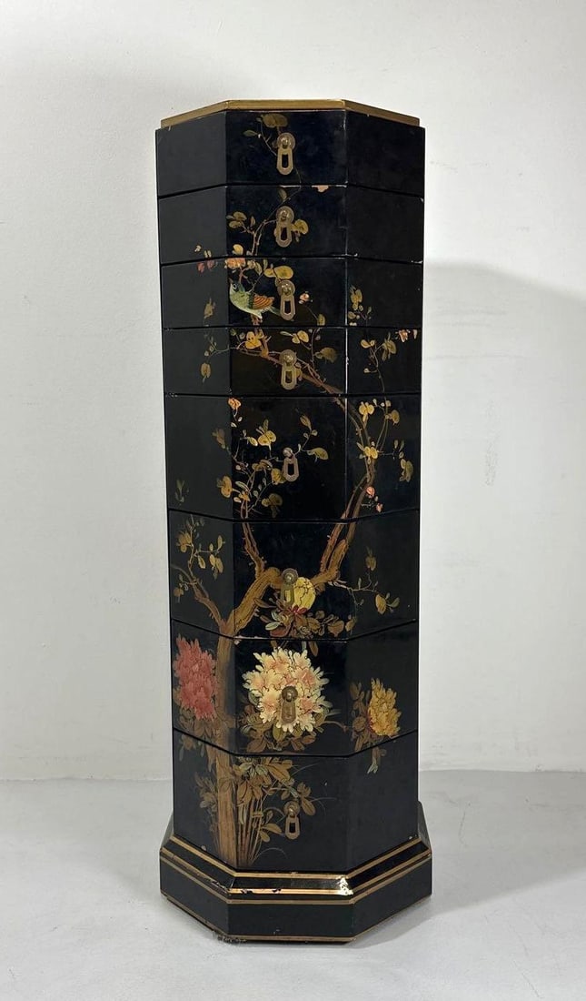 CHINOSERIE OCTAGONAL 8 DRAWER CHEST OF DRAWERS (1 of 10)