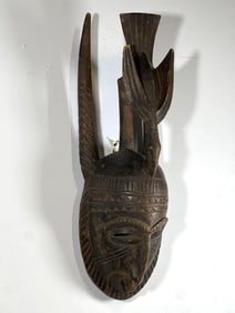 LARGE TRIBAL MASK LIKELY AFRICAN SENUFO