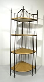 VALUE LOT: IRON AND WOOD CORNER ETAGERE SHELF