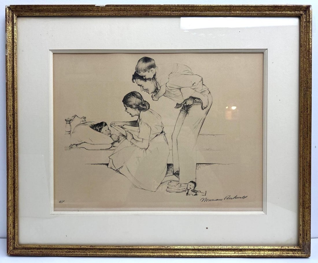 NORMAL ROCKWELL PENCIL SIGNED ARTIST PROOF PRINT (1 of 17)