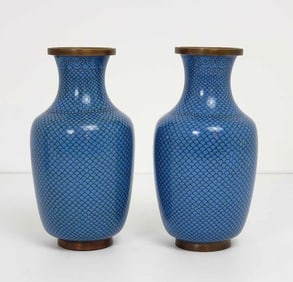 PAIR OF CLOISONNE VASES