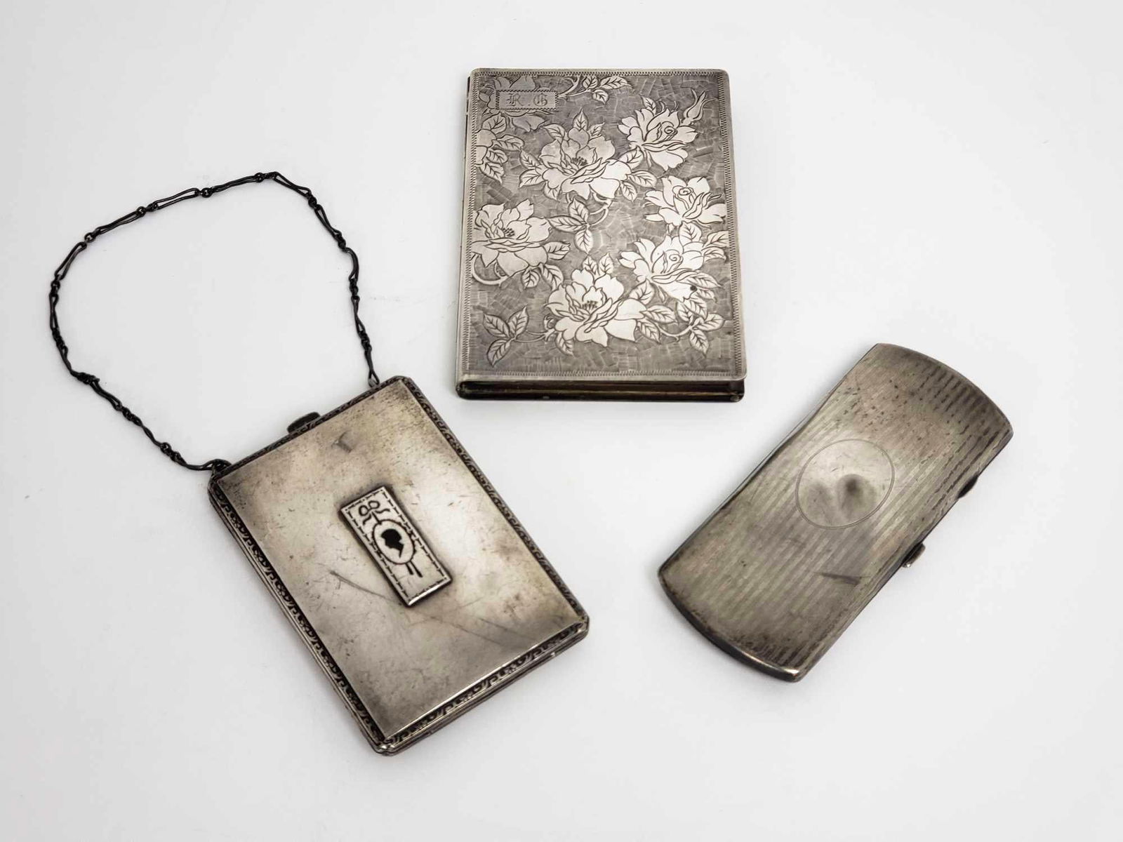 COLLECTION OF ANTIQUE STERLING SILVER CASES | CIGARETTE, EYEGLASS AND CARD CASE (1 of 19)