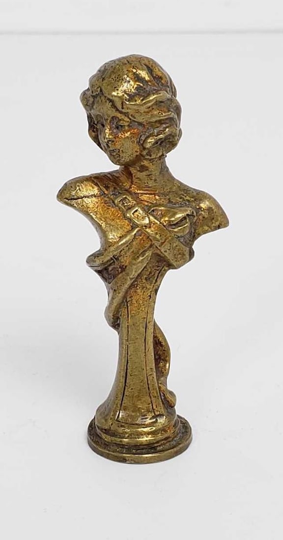 ANTIQUE GILT BRONZE FIGURAL SEAL (1 of 8)