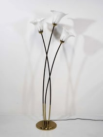 FRANCO LUCE CALLA LILLY MURANO GLASS AND BRASS FLOOR LAMP