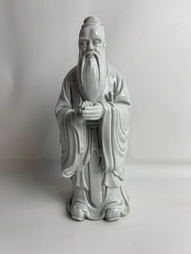 CHINESE BLANC DE CHINE STANDING CONFUCIUS OR ELDER FIGURE