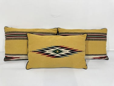 TRIO OF VINTAGE  KILIM STYLE CUSHIONS