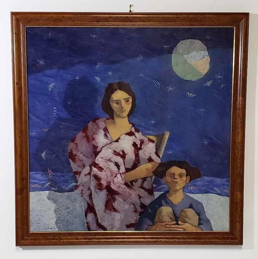 GIAMPAOLO TALANI OIL ON WOOD PANEL "A SUMMER NIGHT" SIGNED ON VERSO (1 of 12)