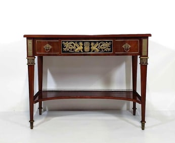 JOHN WIDDICOMB EGYPTIAN REVIVAL WALNUT AND BRONZE MOUNTED CONSOLE