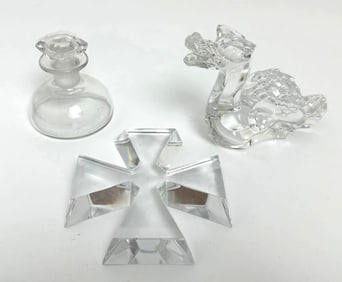 THREE BACCARAT CRYSTAL FIGURES
