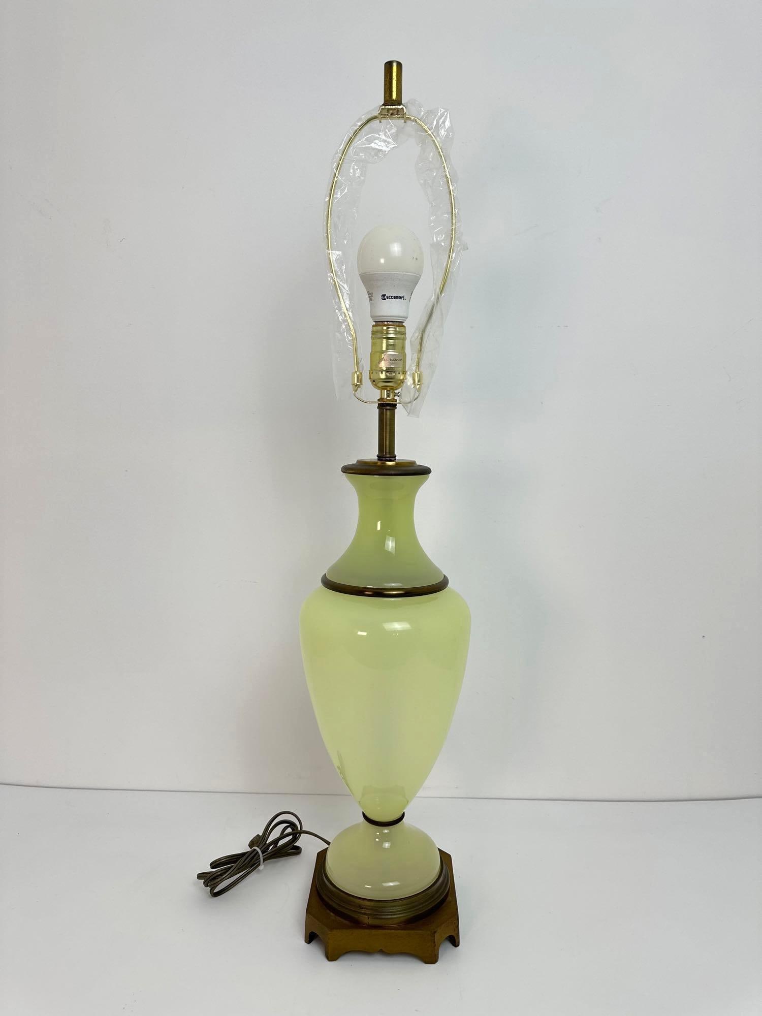 OPALINE BRASS MOUNTED TABLE LAMP (1 of 6)