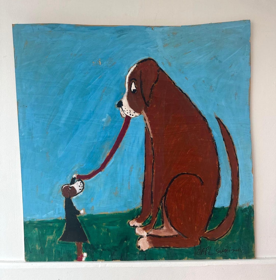 EARL SWANIGAN PAINTING DOG AND DOG (1 of 5)
