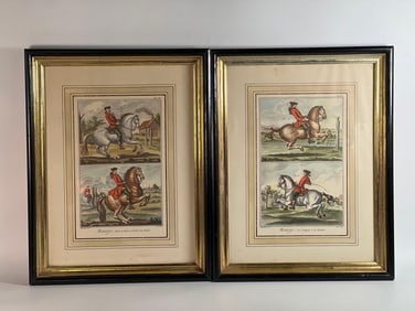 PAIR OF ROBERT BENARD  MANEGE  EQUESTRIAN FRAMED PRINTS