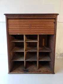 ANTIQUE LARGE HERCULES SHIRT DISPLAY CABINET WITH TAMBOUR DOOR