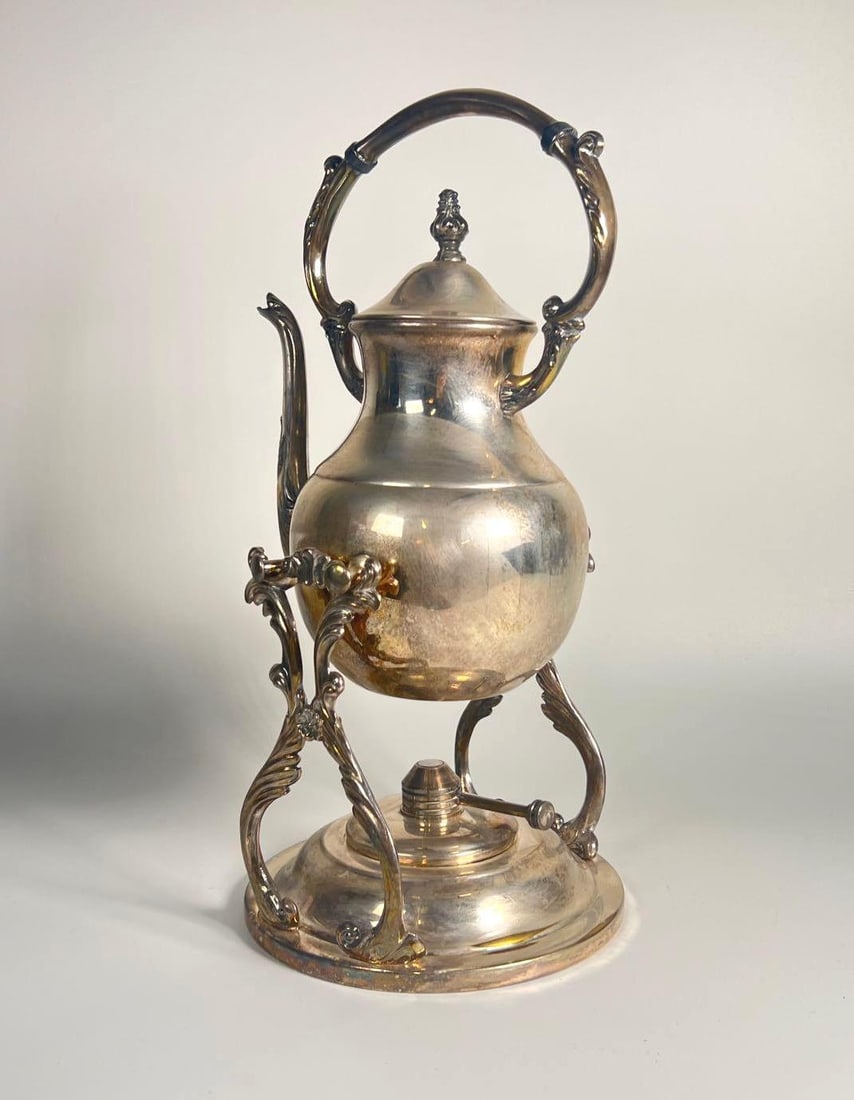 SHEFFIELD SILVER PLATED SAMOVAR | COFFEE POT ON STAND W/ WARMER (1 of 10)