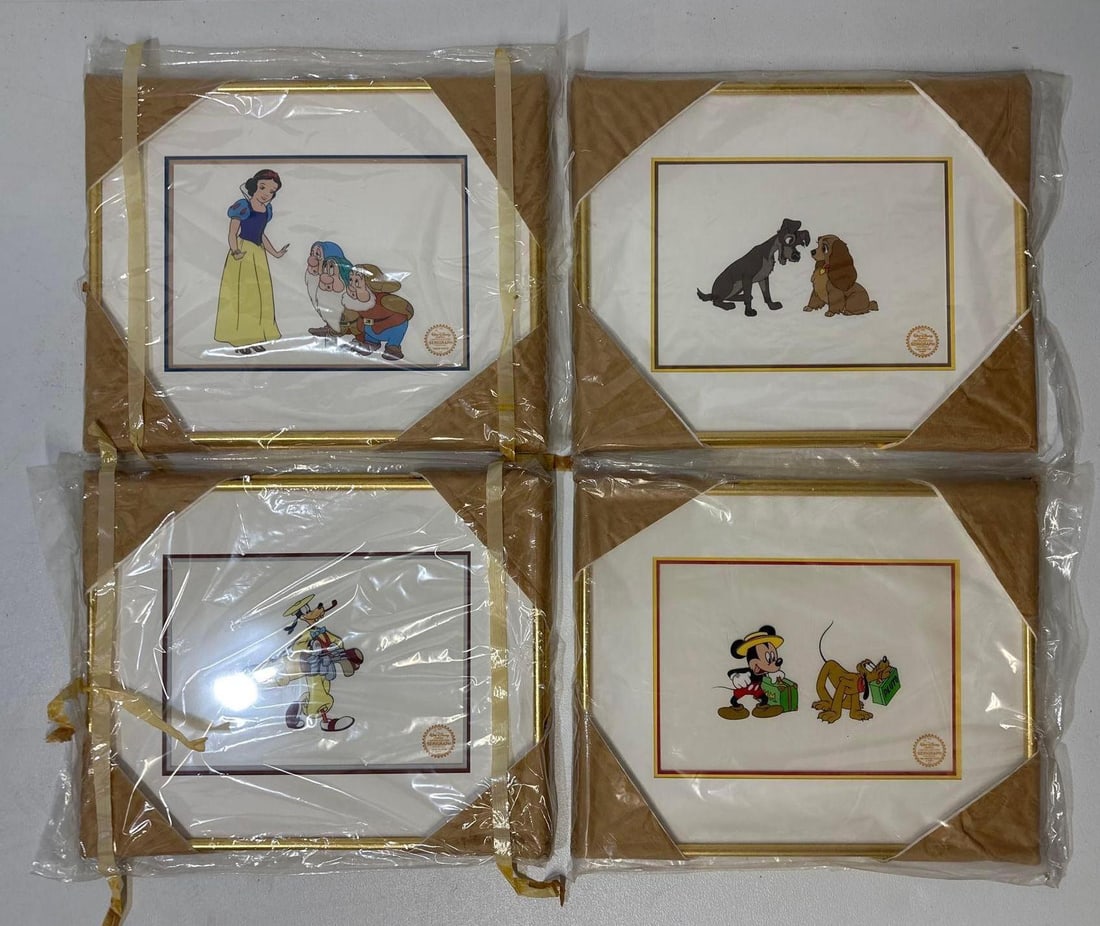 FOUR UNOPENED LIMITED EDITION DISNEY SERIGRAPH CELS (1 of 10)